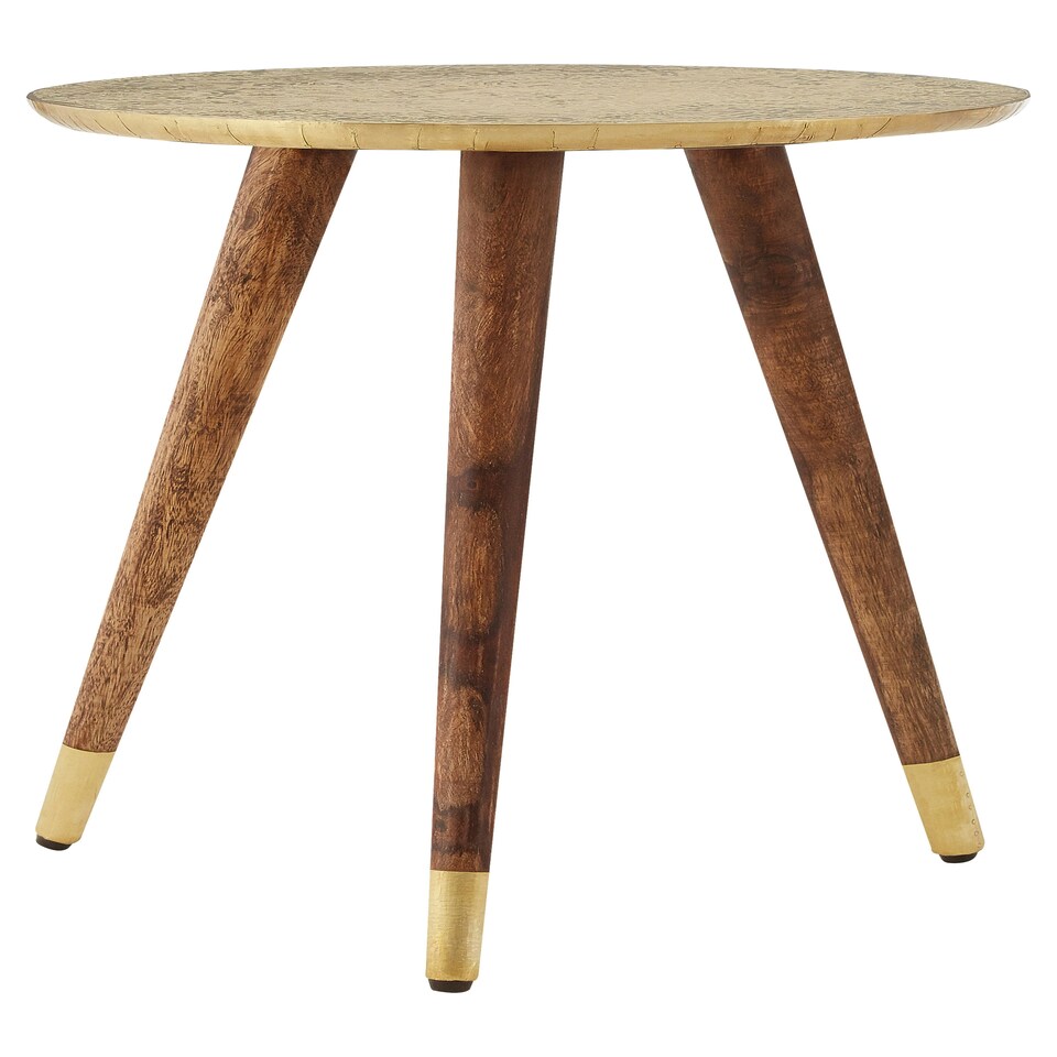 image 1 of Interiors by Premier Classic Profile Metal And Gold Finish Carve Side Table, Versatile Side Table By Couch, Sturdy Corner Table