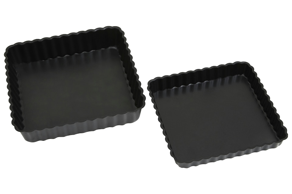 image 1 of Orsina Non Stick Coated Set Of Two Fluted Cake Tins, Versatile Large Tins For Cake Baking, Fluted Design Baking Tin