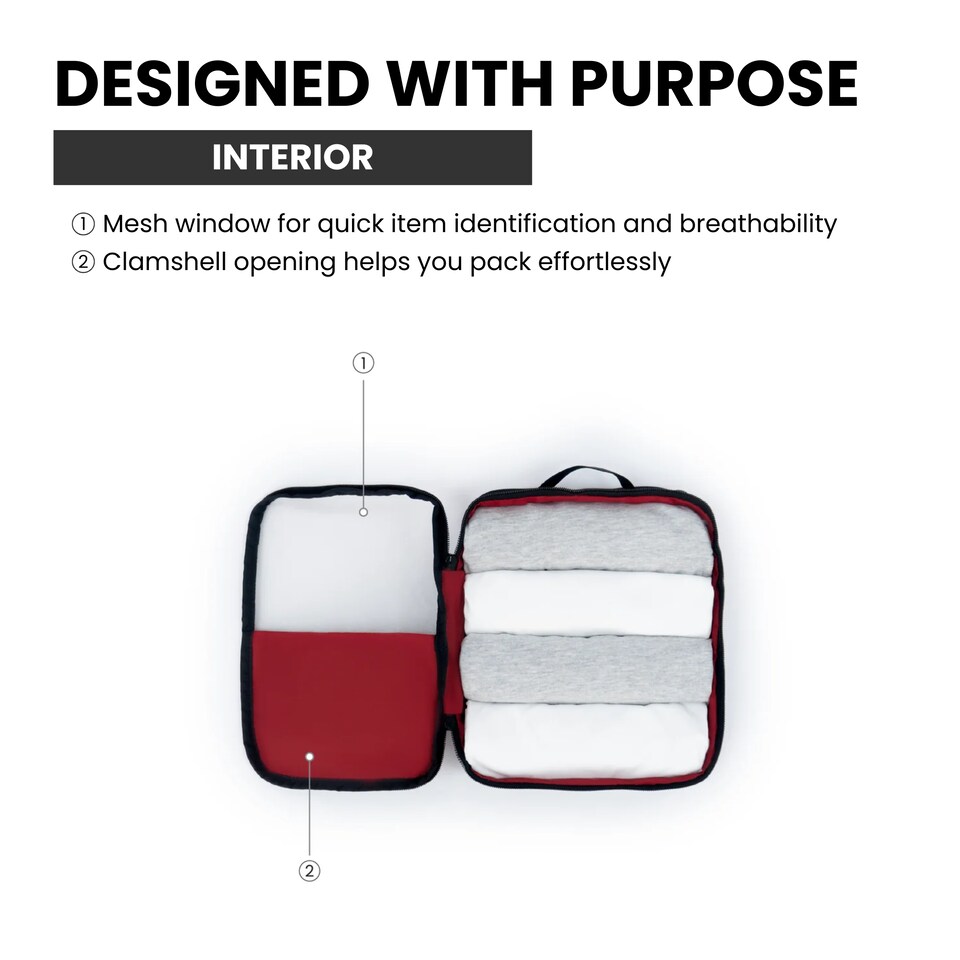 image 1 of Lux Packing Cube - Medium - 5.5L - Cranberry | Red