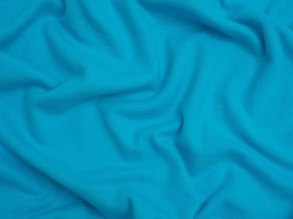 Minerva Core Range Turquoise Tubular Ribbing Stretch Knit Fabric for Dressmaking, 70cm / 27" Wide - per metre