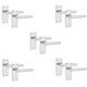 image 1 of Golden Grace 5 Pairs Victorian Straight T-Bar Door Handles Latch in Silver Polished Chrome - 120mm x 40mm Backplate Chrome