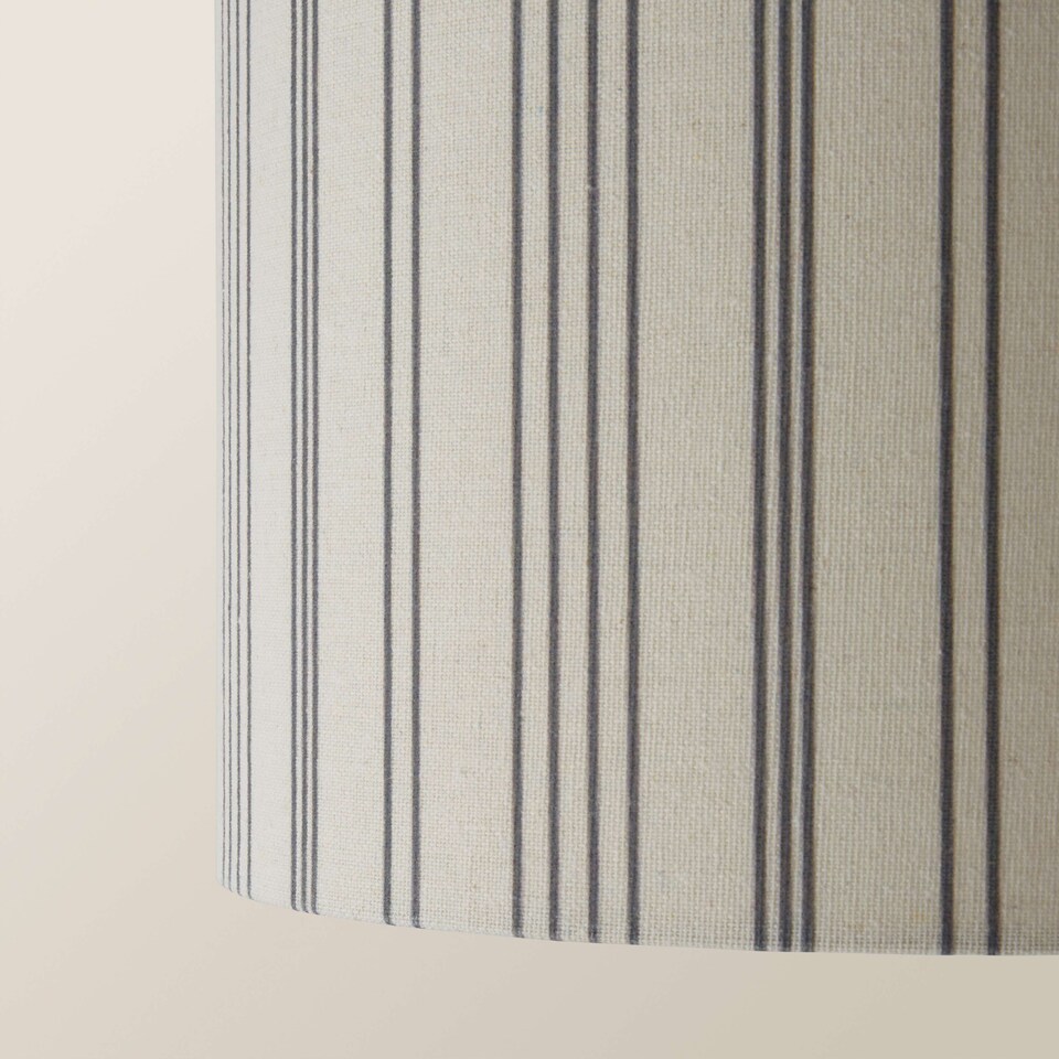 image 1 of ValueLights Hallie Natural Stripe Large Ceiling Lamp Shade & Bulb | Brown