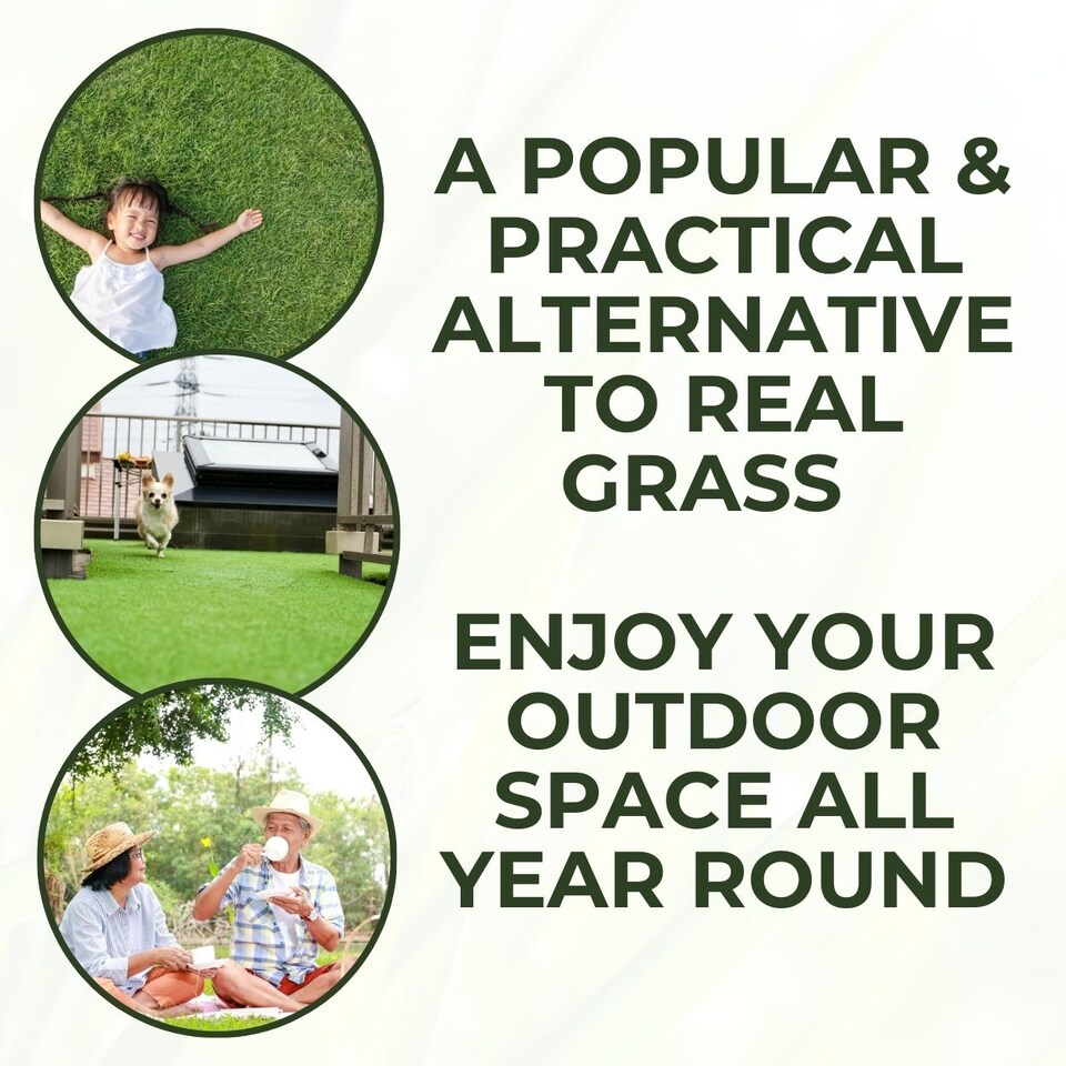image 1 of 30mm Artificial Grass - Natural and Realistic Fake Lawn Astro Turf | Green | 3M x 16M | 1