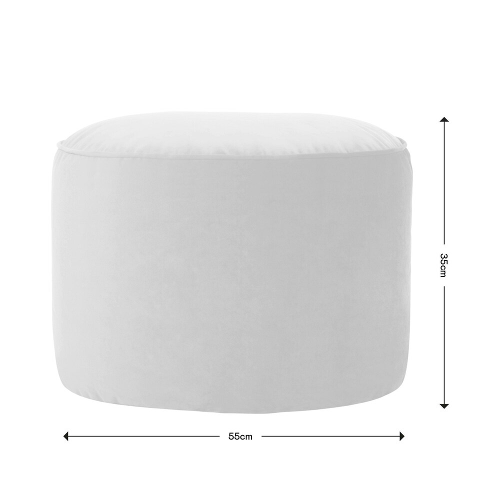 image 1 of icon Milano Velvet Bean Bag Pouffe Midnight Blue Large Velvet Footstools Blue