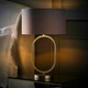 image 1 of ValueLights Antonia Grey with Chrome Drum Shade Brushed Chrome Oval Table Lamp with LED Bulb Silver