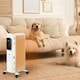 image 2 of HOMCOM 1500W Oil Filled Radiator Heater w/ 3 Heat Settings Remote Control White