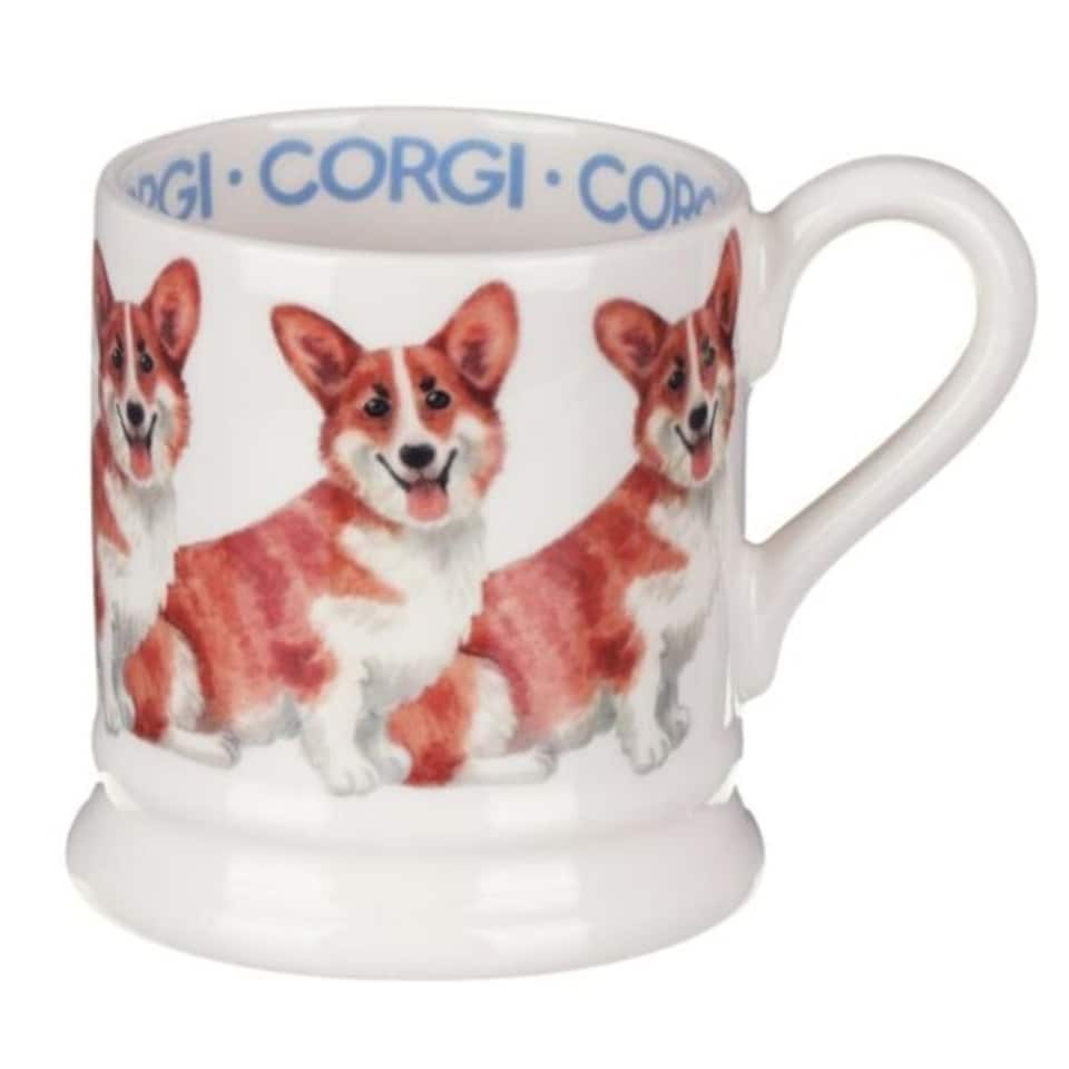 image 1 of Mug: 1 x 300ml Emma Bridgewater Pembroke Welsh Corgi 1/2 Pint Mug, Ceramic White