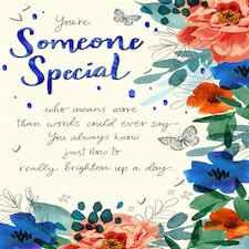 Flowers Butterflies Design Someone Special Birthday Card