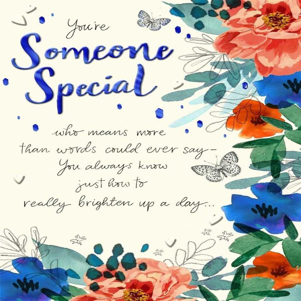 image 1 of Flowers Butterflies Design Someone Special Birthday Card