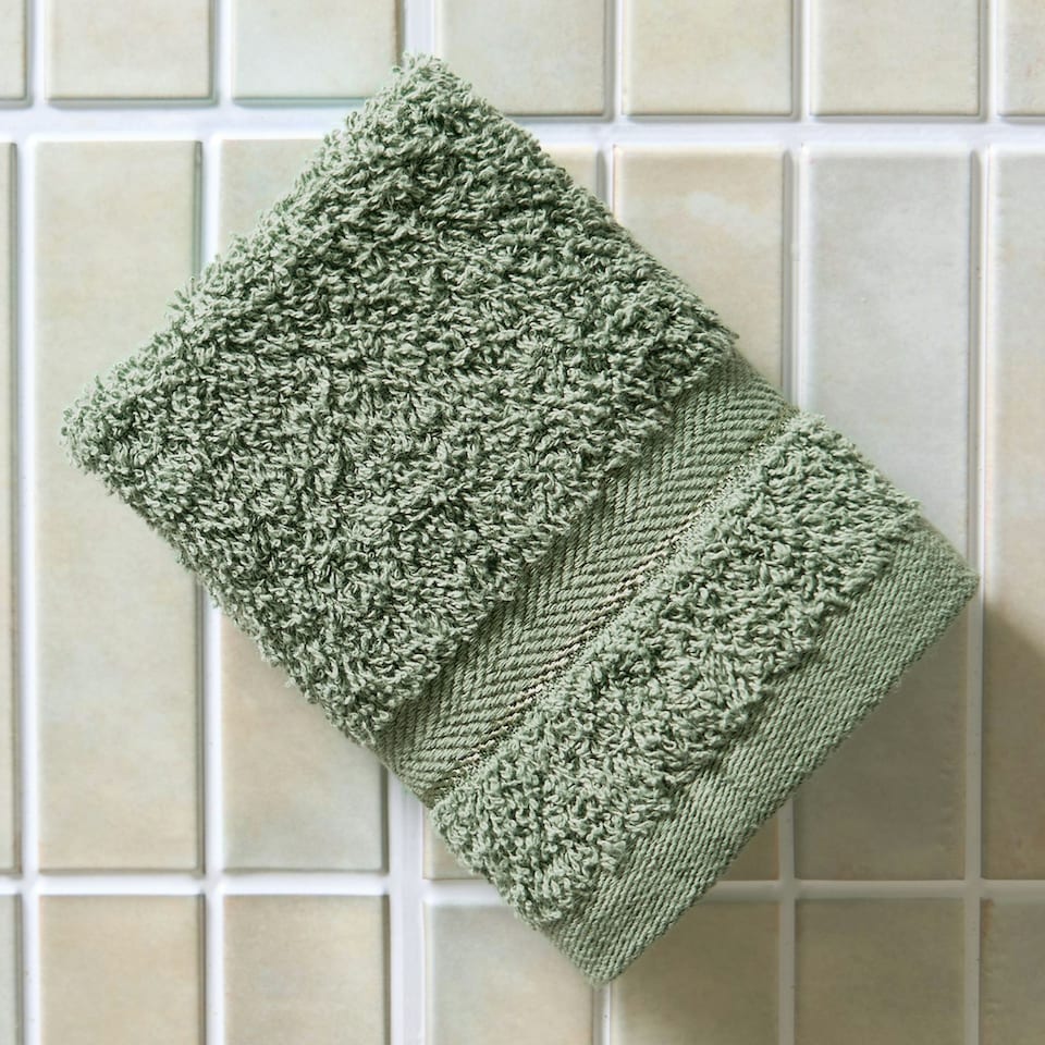 image 1 of OHS 10 x Luxury 100% Cotton 500GSM Bathroom Face Cloth Towel Green | Sage Green | Face cloth