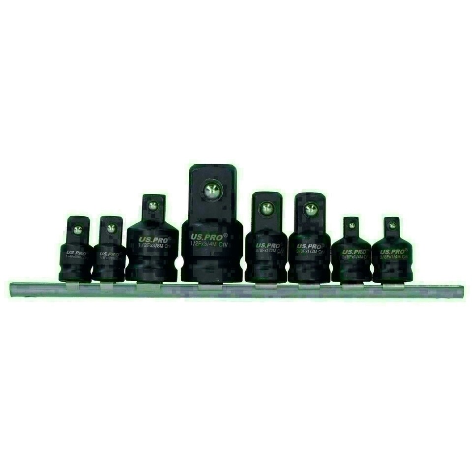 image 1 of 8pc Impact Socket Adaptor Adapter Step Up Down Reducer Converter On Rail