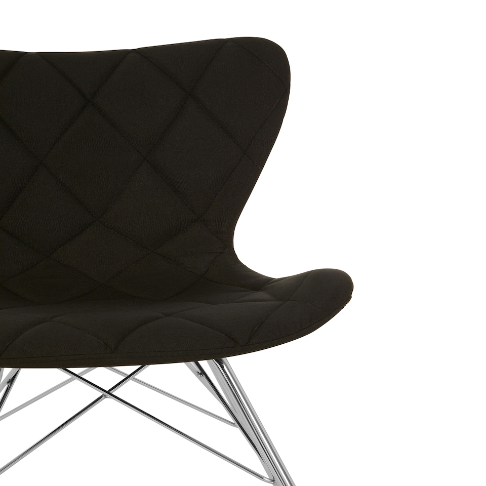 image 1 of Interiors by Premier Black Dining Chair, Effortless Cleaning Small Chair for Living Room, Space-Saving Small Chair, Checkered Fabric Chair