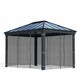 image 2 of Net Curtain Set for Dallas 12 x 14 Gazebo - Polyester - L212 x W409 cm - Dark Grey (Gazebo Not Included)