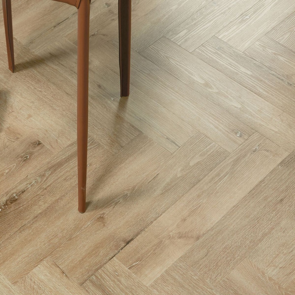 image 1 of Click LVT Flooring SPC 6.0mm NodSl Woodland Herringbone Wood Effect For Home & Contract Commercial Use | Brown | Brown | Planks per Pack:  16  | Coverage per Pack: 1.114m² | 1