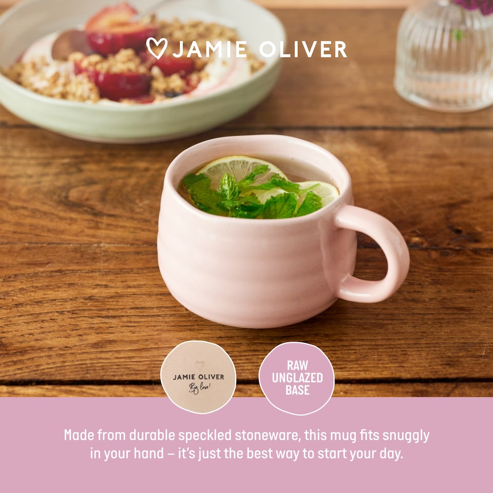 image 1 of Jamie Oliver Big Love Pink Stoneware Mugs, Set of 4, 375ml | Pink | Pink