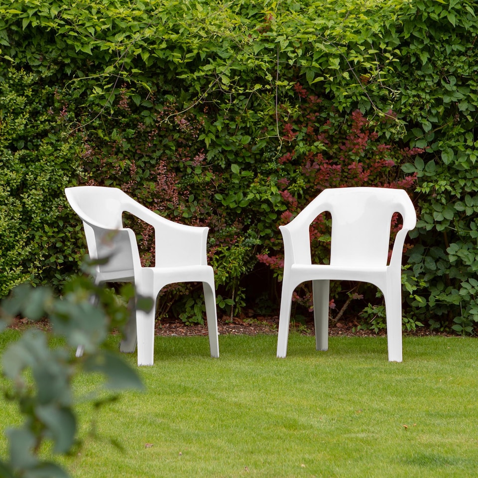 image 1 of Resol Cool Garden Dining Chairs - White - Pack of 2 | White | White