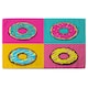 image 1 of donut cartoon pop art style Designer Bath Towel | Multi