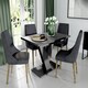 image 5 of Marble Extendable Dining Table Black Marble Effect Small Kitchen Table 120 -160cm - Cari