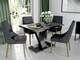 image 5 of Extendable Marble Dining Table Black Marble Stone Effect Top 120-160cm 4 6 8 Seater Cari