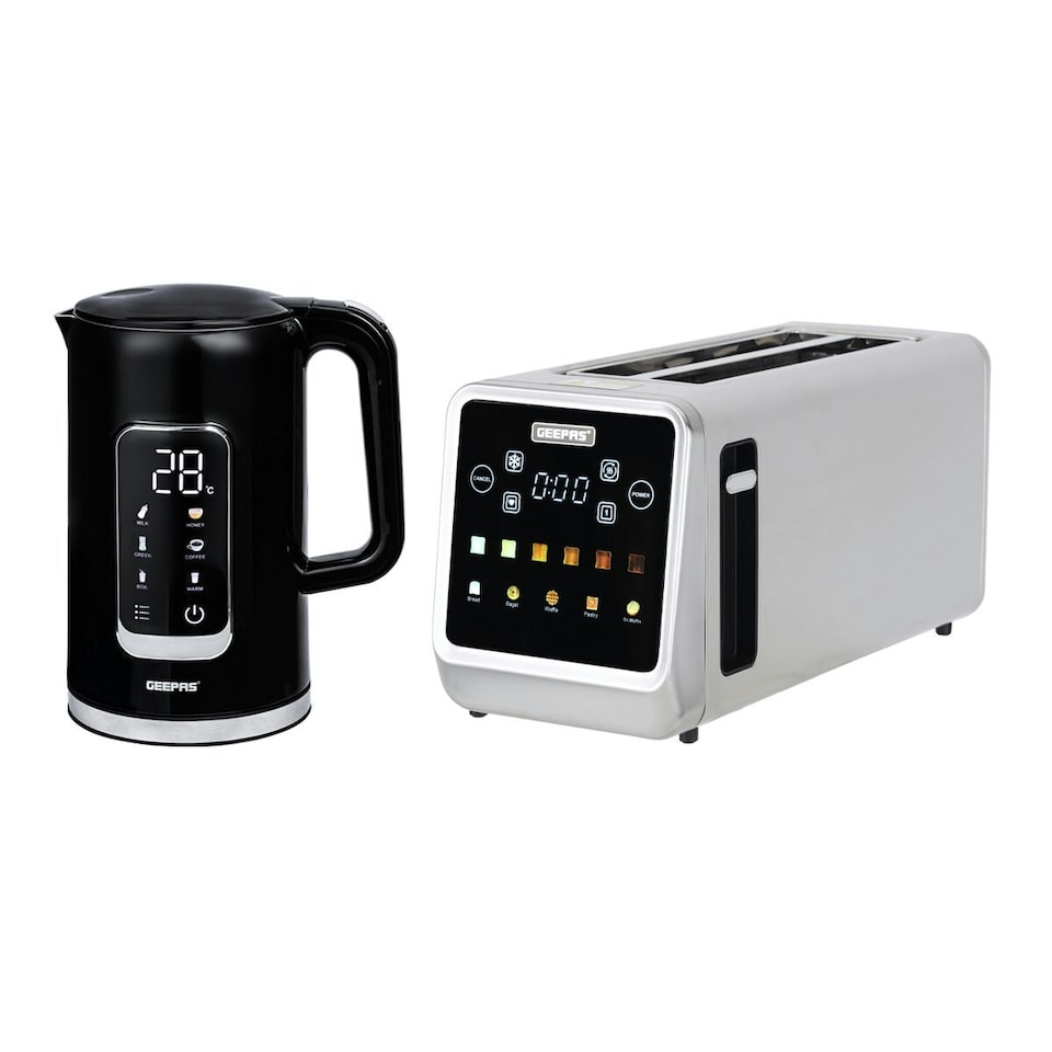 image 1 of GEEPAS 4 Slice Long Toaster & Electric Kettle Set | Multi