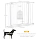 image 4 of PawHut 75-103 cm Pet Safety Gate Pressure Fit Stair w/ Small Door Double Locking