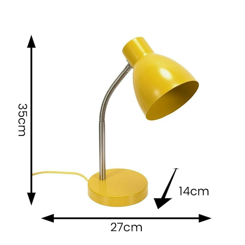 image 1 of ValueLights Keela Mustard Adjustable Flexi Neck Desk Table Lamp with LED Bulb