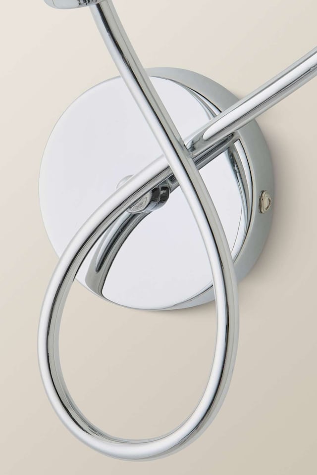image 1 of ValueLights Reyka Pair Chrome 2 Way Wall Lights Swirl Glass Shades | Chrome