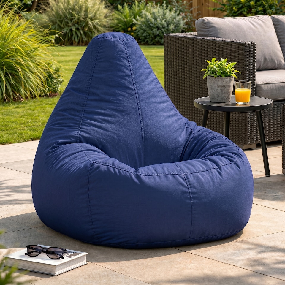 image 1 of Icon Dalton High Back Adult Gaming Indoor Outdoor Bean Bag Chair, Navy