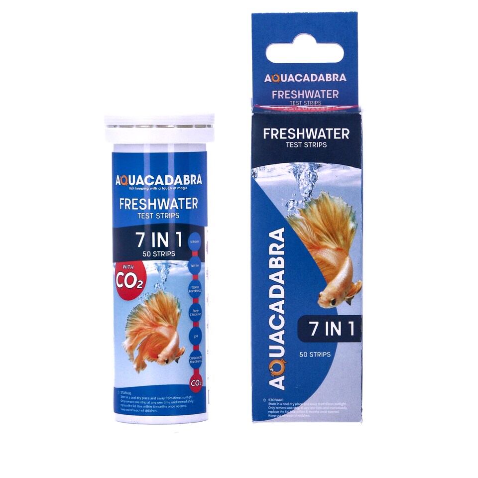 image 1 of Aquacadabra Check2O 7 in 1 Aquarium Strips, 50 Pack - Fresh & Marine Plus | Clear