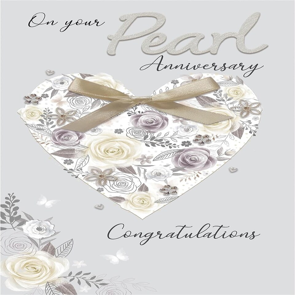 image 1 of Embellished On Your Pearl 30th Anniversary Congratulations Card