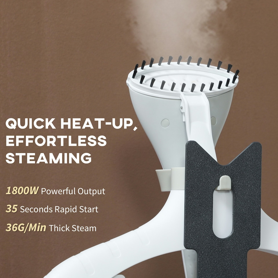 image 1 of HOMCOM Clothes Steamer, Garment Steamer Clothing Wrinkle Remover, Grey