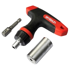 Ratchet T-handle with universal pin drive socket - I6355