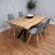 image 1 of Modern Dining Set with 4 Grey Tulip Plastic Chairs with Seats Furniture
