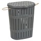 image 1 of 65L Bamboo Look Laundry Basket With Rope | Black | 1