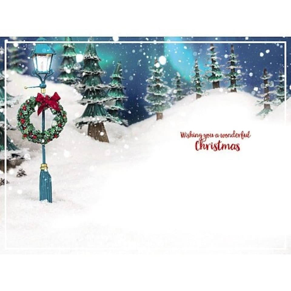 image 1 of For a Wonderful Dad TattyTeddy With Wreath Design Christmas Card