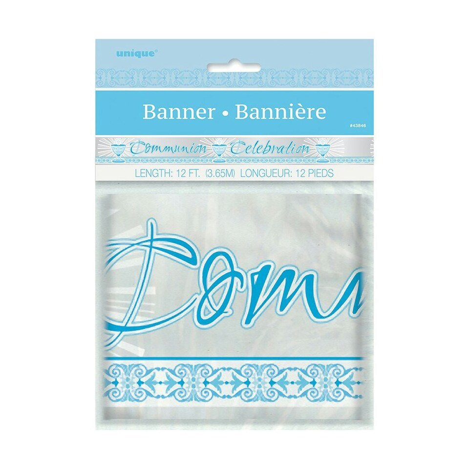 image 1 of Unique Party Communion Celebration Banner 12ft - Blue - One Size