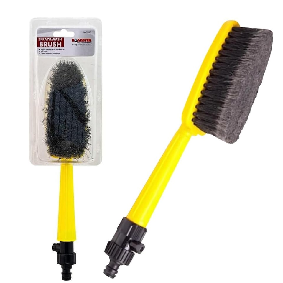 image 1 of 2 In 1 Spray & Wash Cleaning Brush Soft Bristles Ideal For Car Van Lorry Window Cleaning