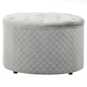 image 1 of Interiors by Premier Round Grey Velvet Ottoman Grey