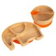 image 1 of Tiny Dining Children's Bamboo Suction Elephant Dinner Set - Orange