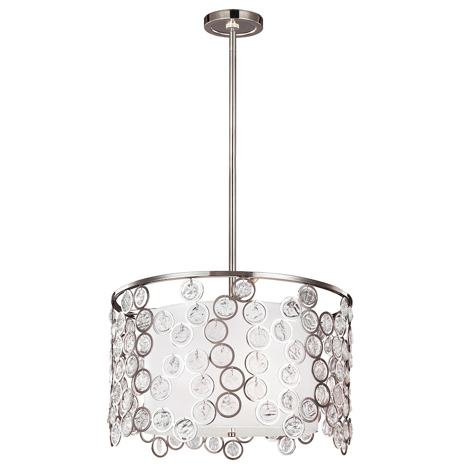 image 1 of Lexi 3 Light Round Ceiling Pendant Polished Nickel, E27