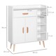 image 7 of HOMCOM Side Cabinet with Storage Drawer for Hallway, Kitchen White White | Natural Wood (Legs and Handles)