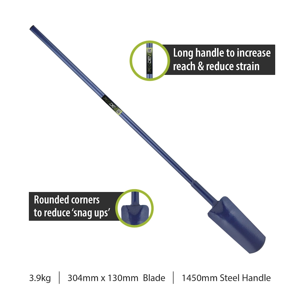 image 1 of Pegdev Premier Rabbiting Fencing Spade All Steel 54 Inch Post Hole Digger