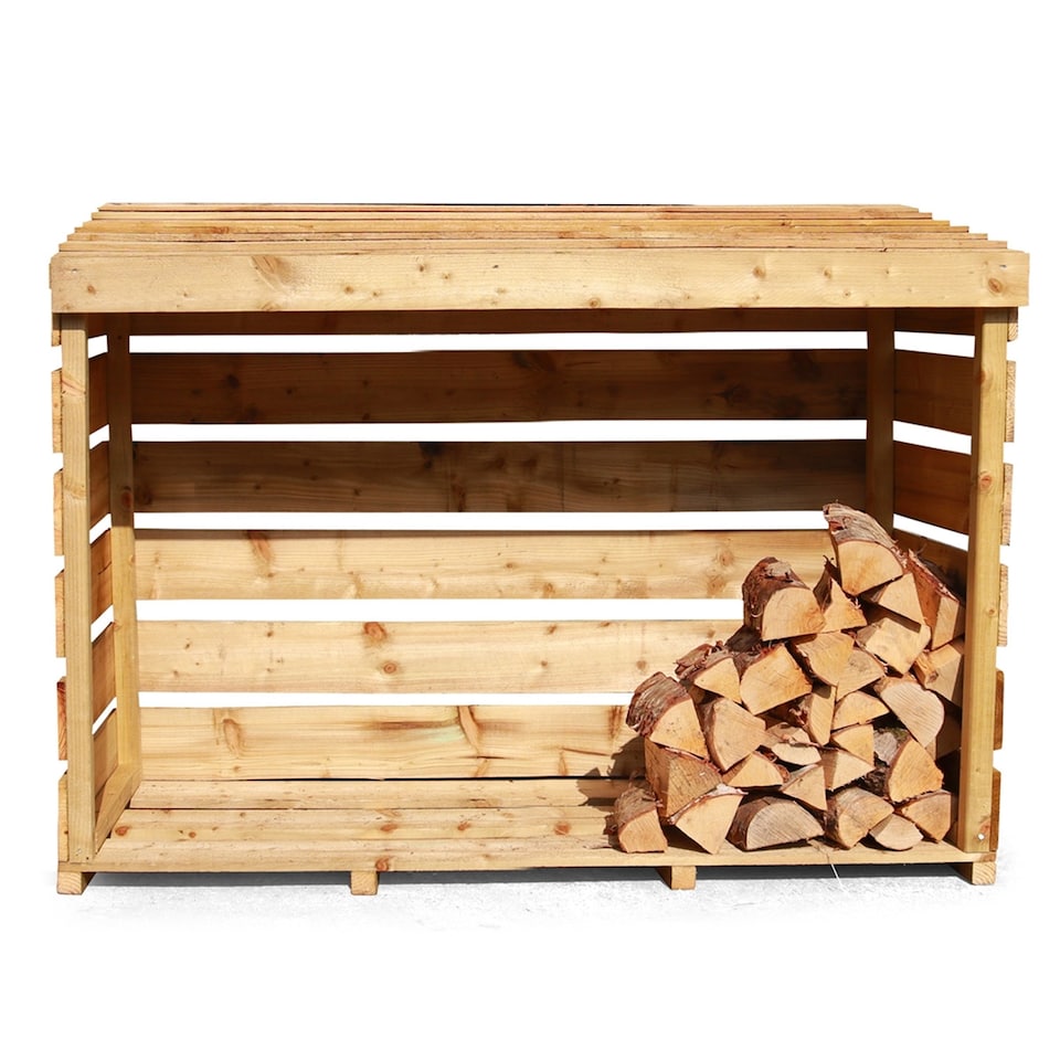 image 1 of eDecks Firewood Log Store for Garden, Pressure Treated Timber - 1800 x 600mm