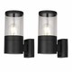 image 1 of Set of 2 Storm - Black IP44 Outdoor Wall Lights | Black | Clear | 2