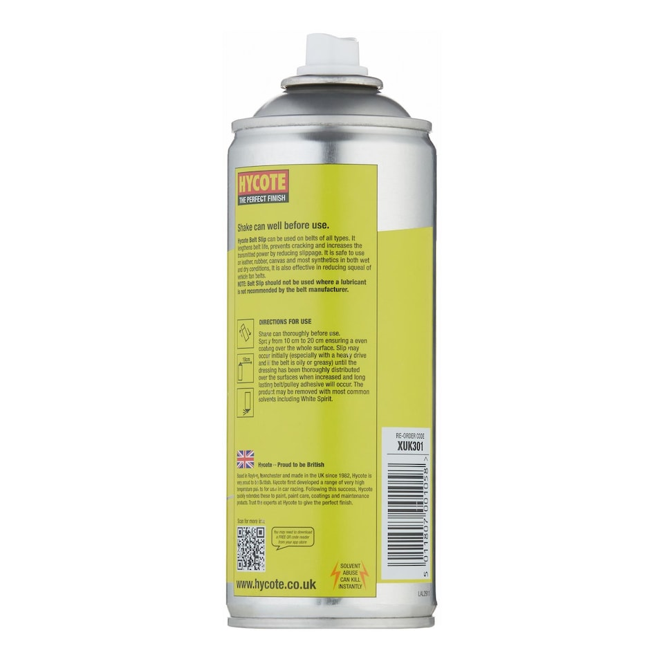 image 1 of Hycote Workshop Belt Slip Maintenance Spray 400ml Perfect Finish Aerosol
