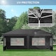 image 9 of Outsunny 3 x 6m Heavy Duty Gazebo Marquee Party Tent with Storage Bag Black