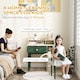 image 8 of AIYAPLAY Kids Desk and Chair Set with Storage Shelves, Drawer | Green