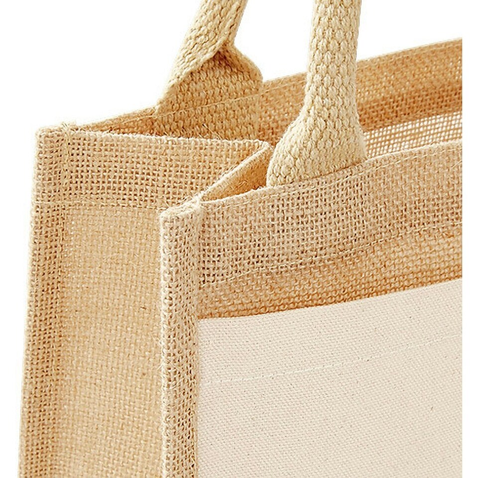 image 1 of Westford Mill Pocket Jute Gift Bag - Natural - One Size Cream