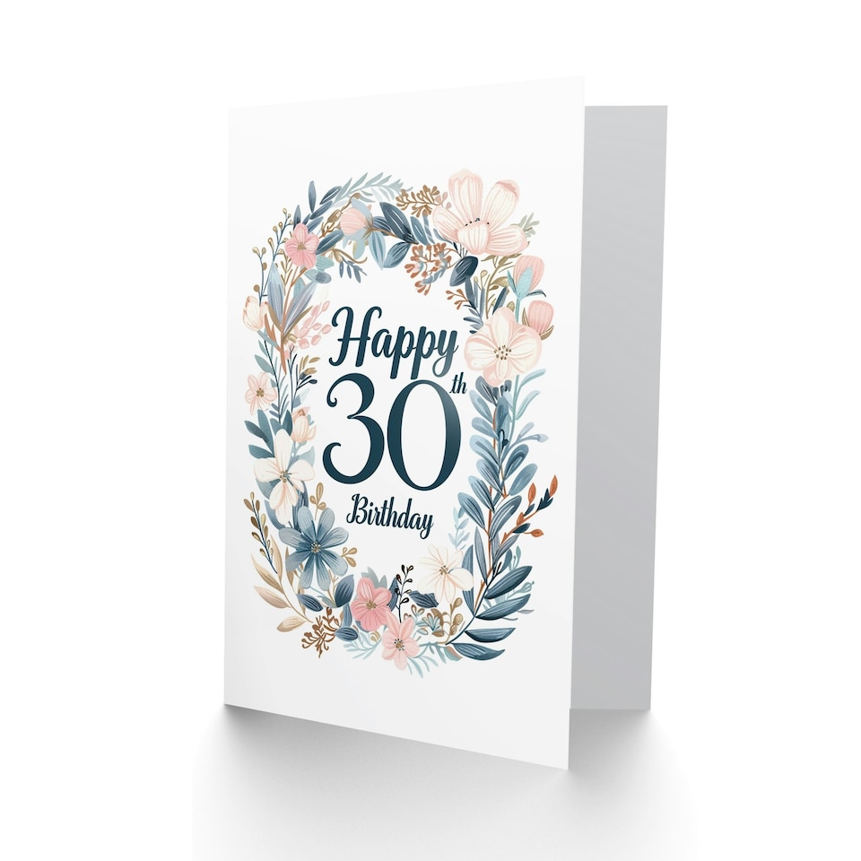 image 1 of Elegant Floral Letterpress 30Th Woman Her Birthday Card