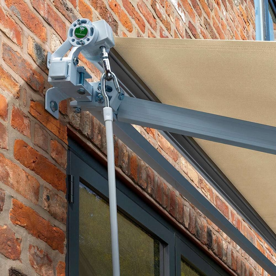 image 1 of 4.0m x 3.0m Retractable Manual Ivory Awning